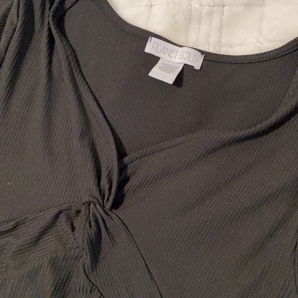 Planet Gold Black Tie Front T-shirt Bodysuit - Picture 3 of 3